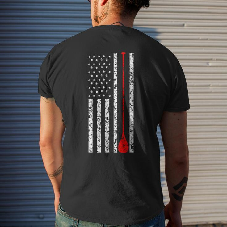 Vintage Sup Stand Up Paddle Board Usa Flag Men's T-shirt Back Print Gifts for Him