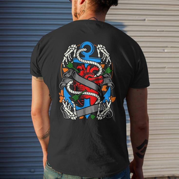 Vintage Tattoo Heart And Anchor Tattoo Artists Gift Mens Back Print T-shirt Gifts for Him