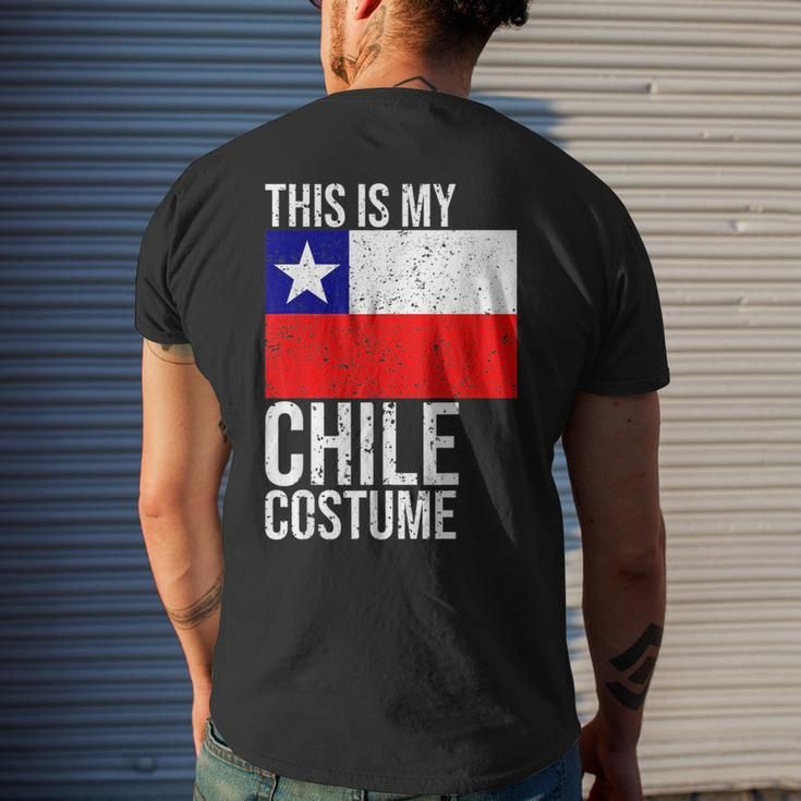 Vintage This Is My Chile Flag Costume Design For Halloween Chile Funny Gifts Mens Back Print T-shirt Gifts for Him