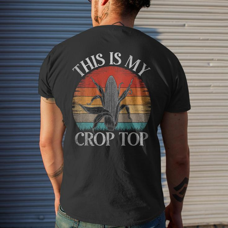 Vintage This Is My Crop Top Corn Farmer Corn Funny Gifts Mens Back Print T-shirt Gifts for Him