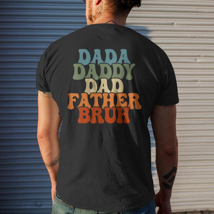 Vintageretro Fathers Day Outfit Dada Daddy Dad Father Bruh Men's Back Print T-shirt Gifts for Him