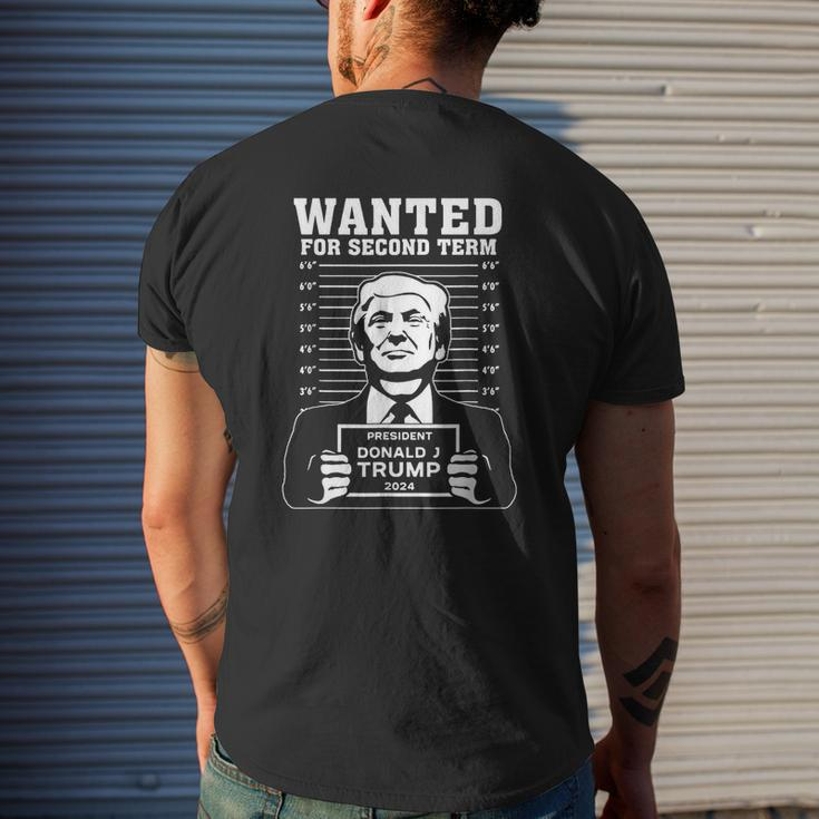 Wanted For Second Term President Donald Trump 2024 Men's T-shirt Back Print Gifts for Him