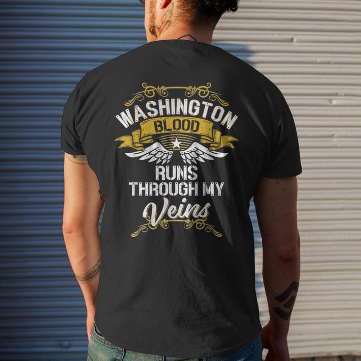 Washington Blood Runs Through My Veins Men's T-shirt Back Print Gifts for Him