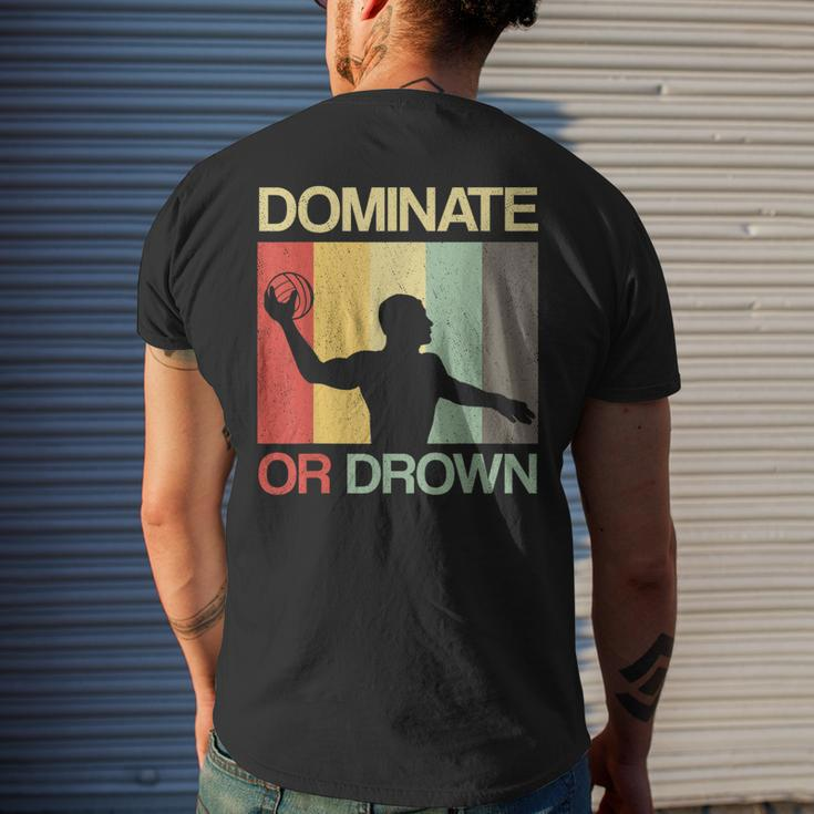 Water Polo Dominate Or Drown Waterpolo Sports Player Men's T-shirt Back Print Gifts for Him