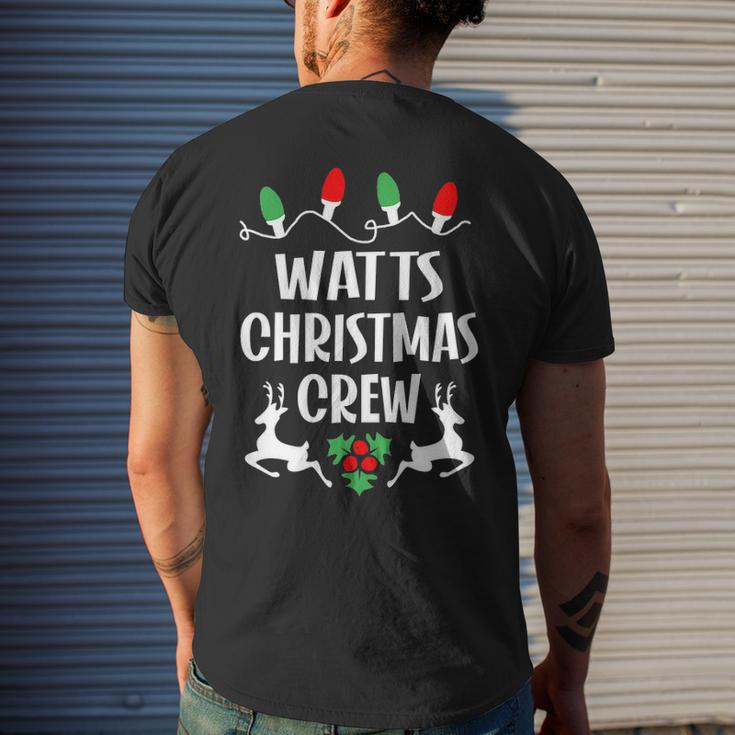 Watts Name Gift Christmas Crew Watts Mens Back Print T-shirt Gifts for Him