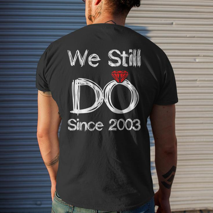 Wedding Ring Couples Anniversary We Still Do Since 2003 Mens Back Print T-shirt Gifts for Him