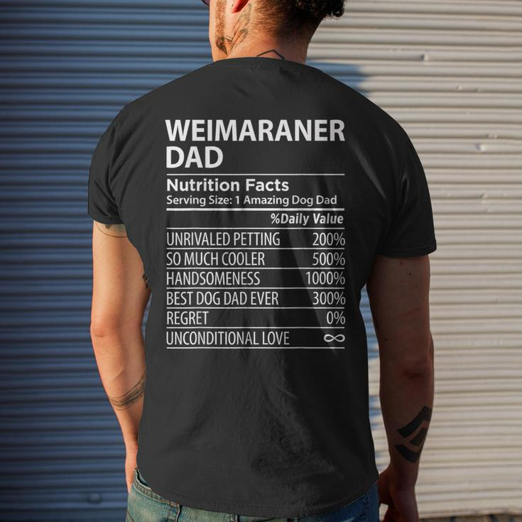 Weimaraner Dad Nutrition Facts Funny Weimaraner Dog Owner Mens Back Print T-shirt Gifts for Him