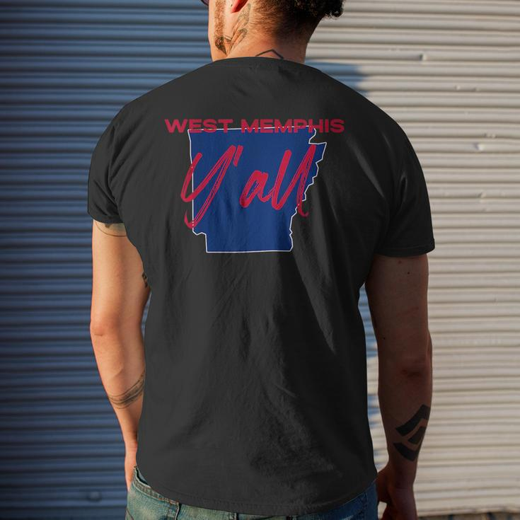 West Memphis Arkansas Yall Ar Pride State Map Cute Mens Back Print T-shirt Gifts for Him