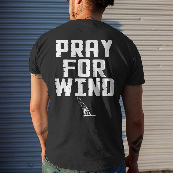 Windsurfer Pray For Wind Beach Wave Riding Windsurfing Men's T-shirt Back Print Gifts for Him