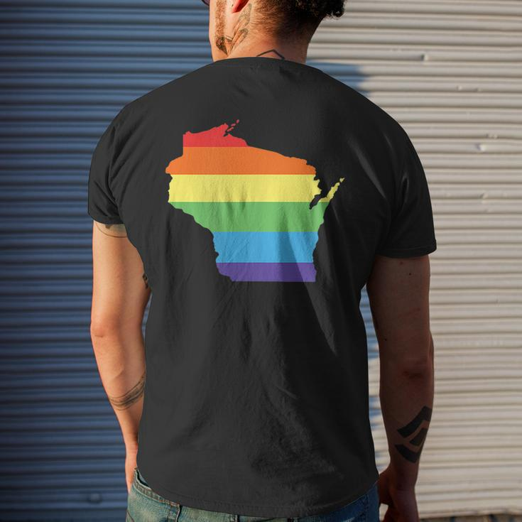 Wisconsin Gay Pride Support - Lgbt Equality Mens Back Print T-shirt Gifts for Him
