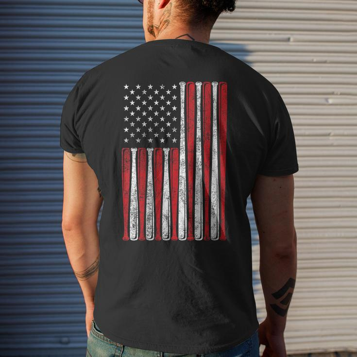 Womens American Flag Baseball Red White Blue For 4Th Of July Usa Mens Back Print T-shirt Gifts for Him