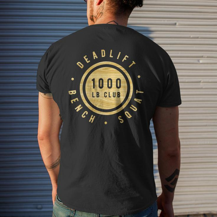 Woodgrain 1000Lb Club Powerlifter Squat Bench Deadlift Men's T-shirt Back Print Gifts for Him