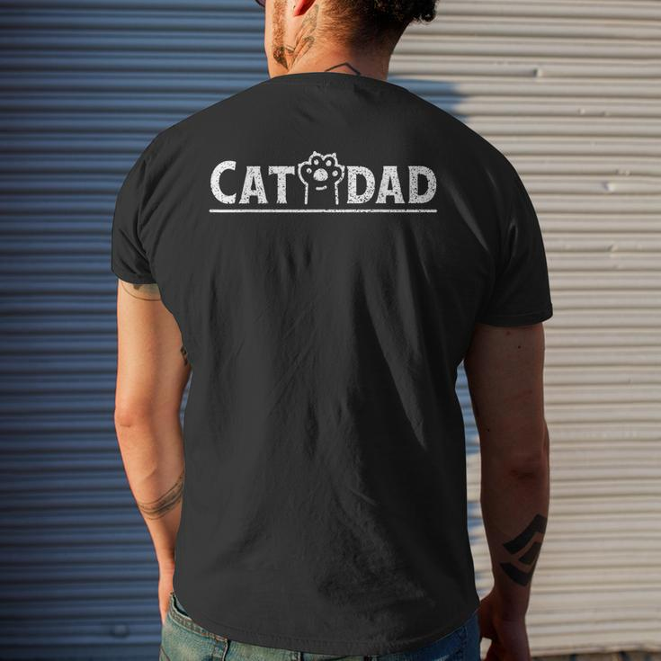 Worlds Best Cat Dad Ever Vintage Cat Dad Father Day Men Mens Back Print T-shirt Gifts for Him