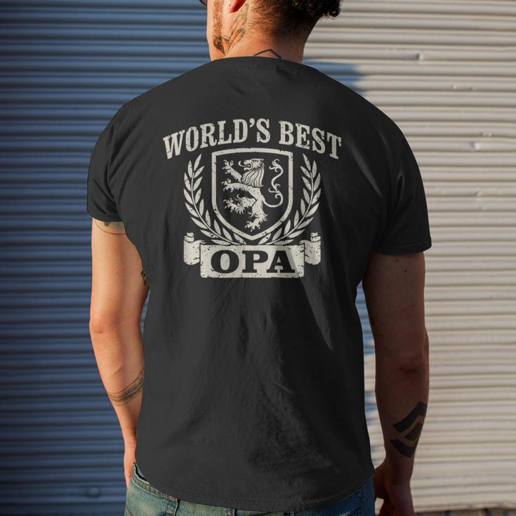 World's Best Opa Vintage Crest Grandpa Men's T-shirt Back Print Gifts for Him