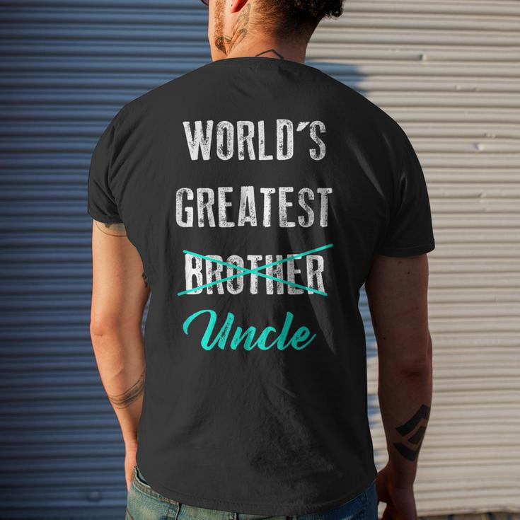 Worlds Greatest Brother Uncle Pregnancy Announcement Mens Back Print T-shirt Gifts for Him