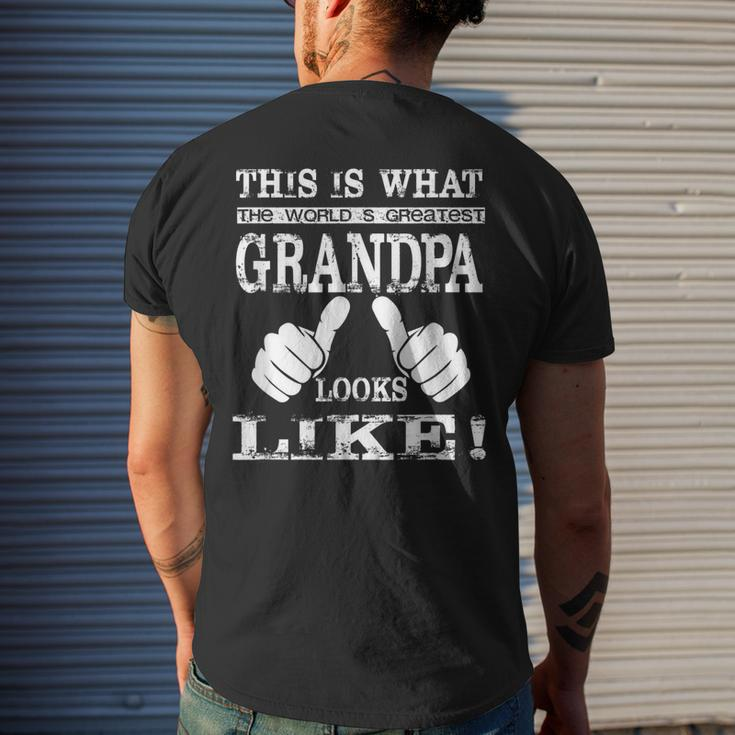 Worlds Greatest Grandpa Best Grandfather Ever Men's Back Print T-shirt Gifts for Him