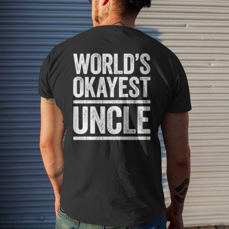 Worlds Okayest Uncle Best Uncle Ever Gift Mens Back Print T-shirt Gifts for Him