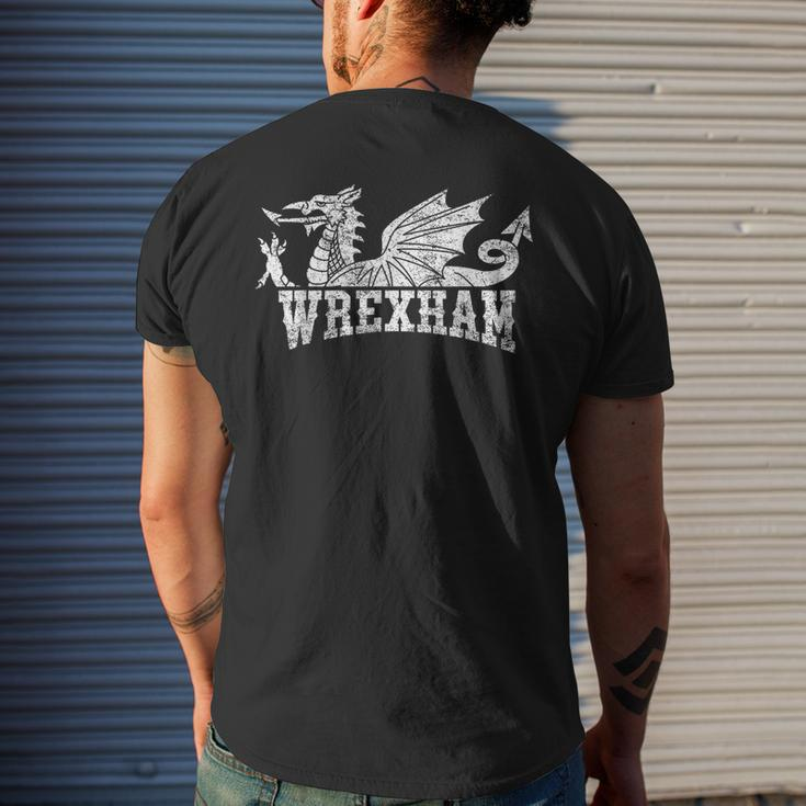 Wrexham Wales Football Soccer Welsh Red Dragon Retro Vintage Men's T-shirt Back Print Gifts for Him