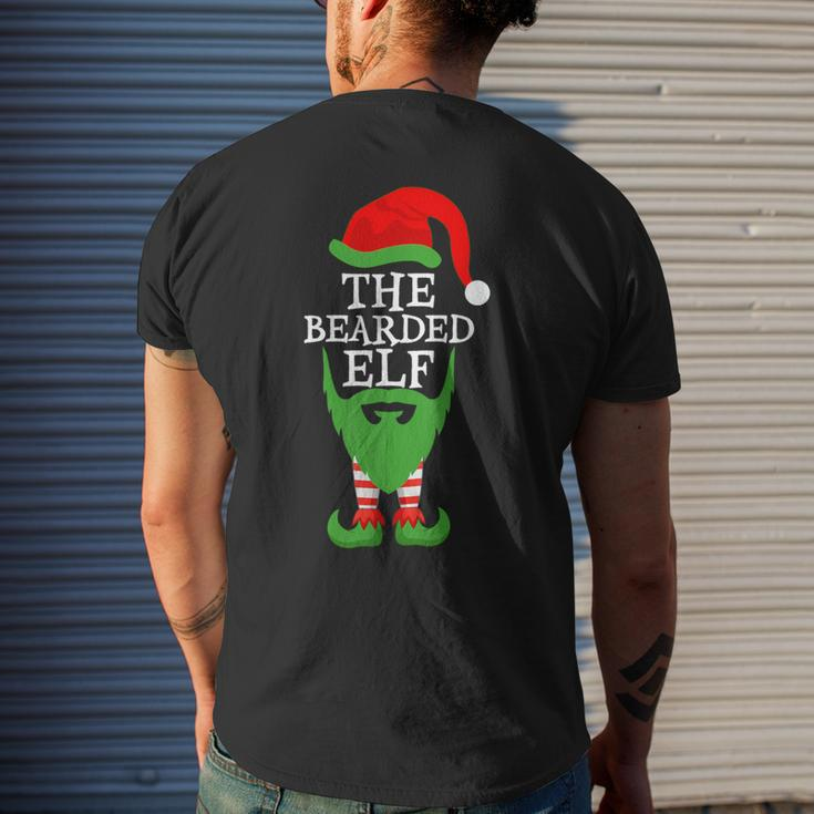 Xmas Holiday Matching Ugly Christmas Sweater The Bearded Elf Men's T-shirt Back Print Gifts for Him