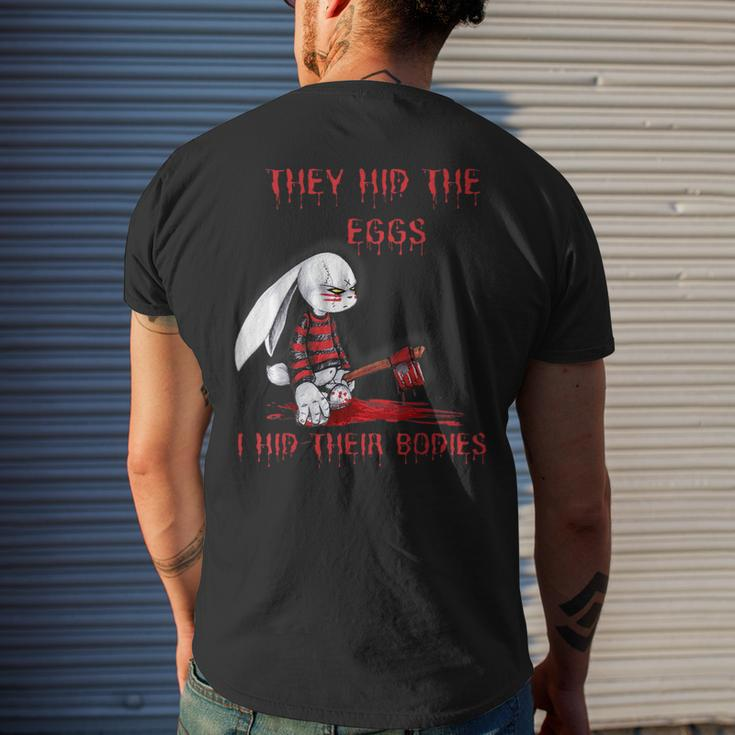They Hid The Eggs Horror Easter Horror Bunny Easter Men's T-shirt Back Print Gifts for Him