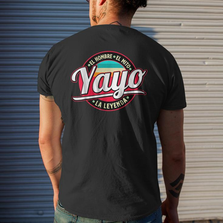 Yayo The Myth The Legend Gift Fathers Day Grandpa Man Mens Back Print T-shirt Gifts for Him