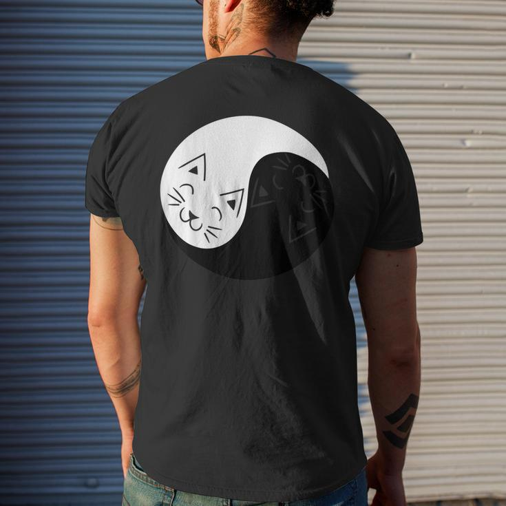 Yin And Yang Cats Cat Animal S Men's T-shirt Back Print Gifts for Him