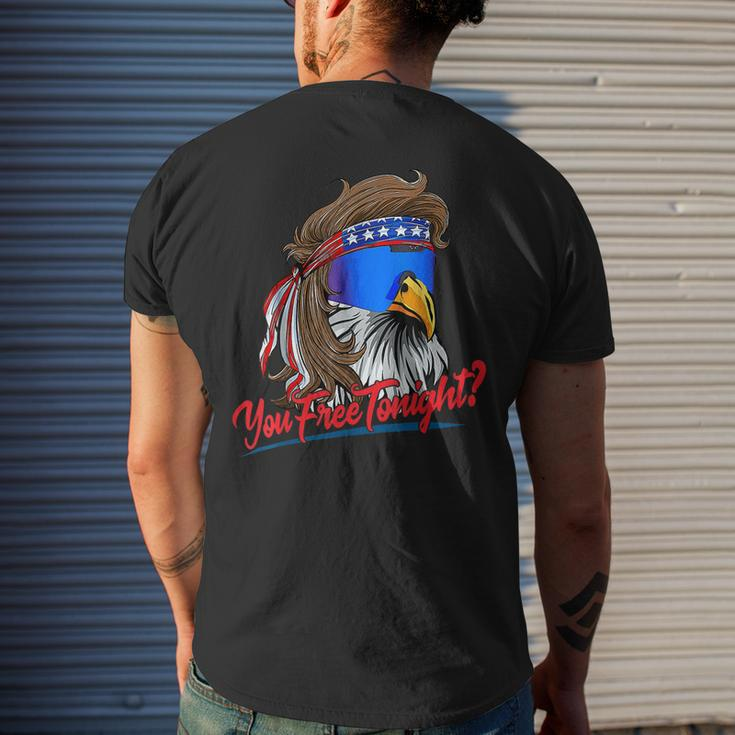 You Free Tonight Funny 4Th Of July Bald Eagle American Flag Mens Back Print T-shirt Gifts for Him