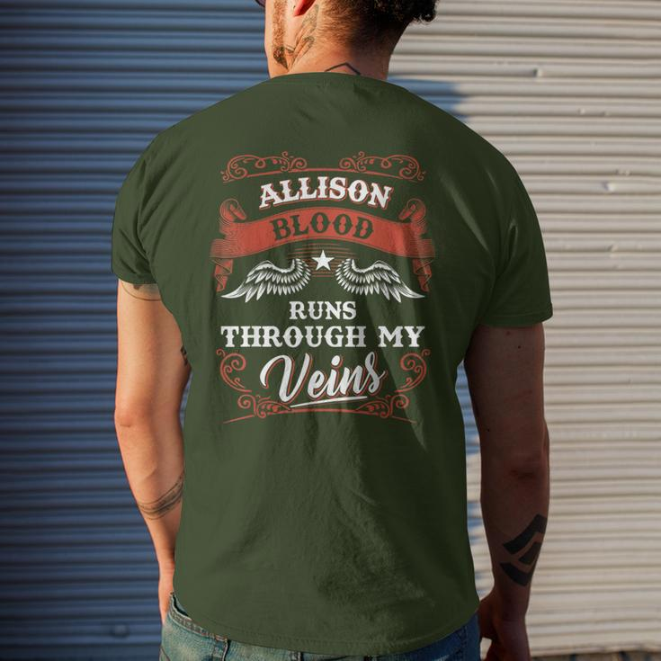 Allison Blood Runs Through My Veins Family Christmas Men's T-shirt Back Print Gifts for Him