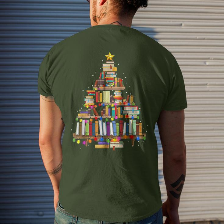 Christmas Book Tree Men's T-shirt Back Print Gifts for Him