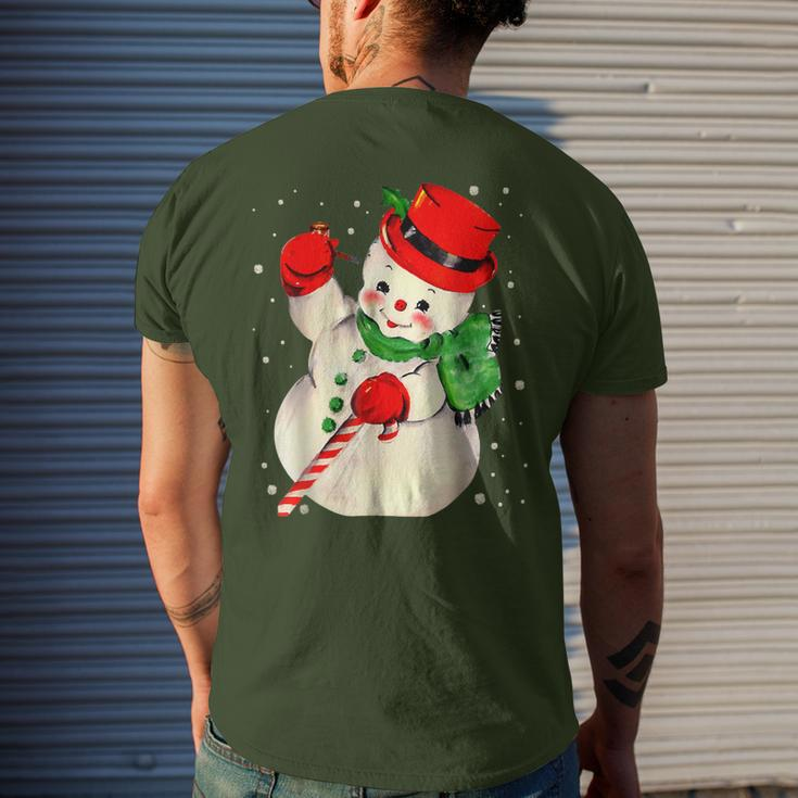 Christmas Snowman Matching Family Pajama Xmas Vintage Men's T-shirt Back Print Gifts for Him
