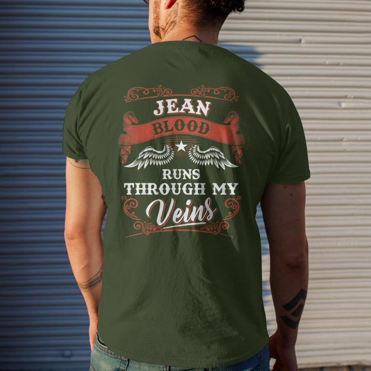 Jean Blood Runs Through My Veins Family Christmas Men's T-shirt Back Print Gifts for Him