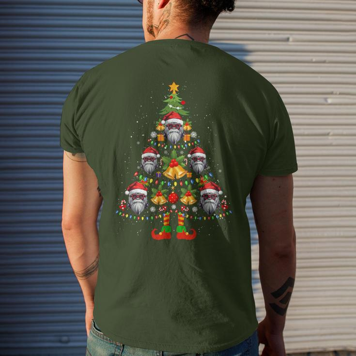 Langur Mammal Santa Hat Christmas Tree Light Xmas Pajama Men's T-shirt Back Print Gifts for Him
