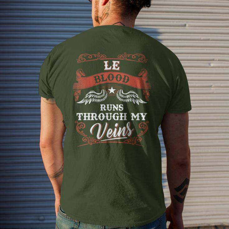 Le Blood Runs Through My Veins Family Christmas Men's T-shirt Back Print Gifts for Him