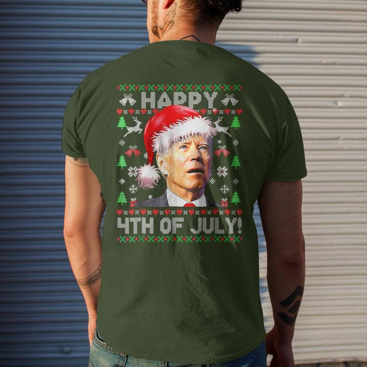 Merry Christmas Joe Biden Happy 4Th Of July Ugly Xmas Men's T-shirt Back Print Gifts for Him