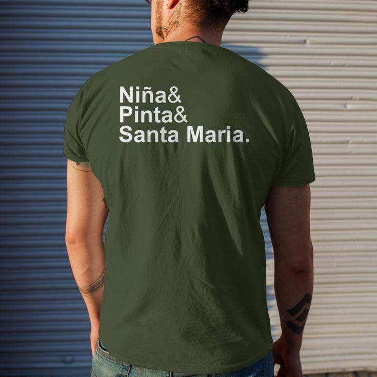 Niña & Pinta & Santa Maria Christopher Columbus Day Ships Men's T-shirt Back Print Gifts for Him