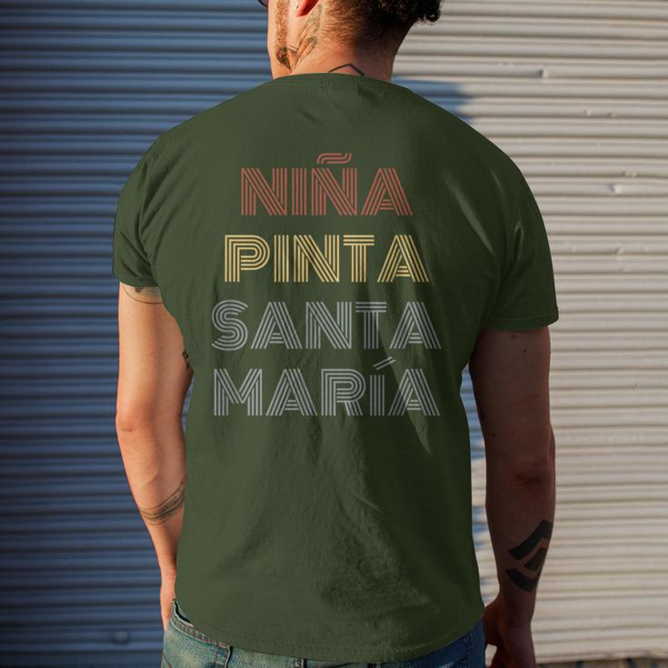 Niña Pinta Santa Maria History Christopher Columbus Day Men's T-shirt Back Print Gifts for Him