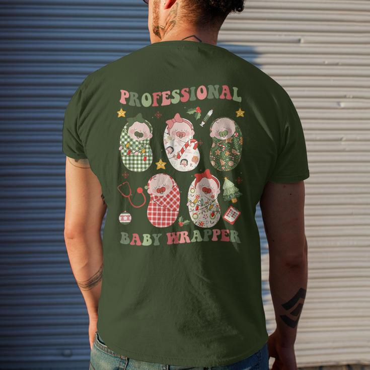 Professional Baby Wrapper Labor And Delivery Christmas Nurse Men's T-shirt Back Print Gifts for Him