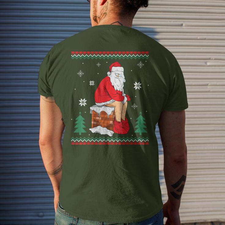 Santa Pooping Down The Chimney Ugly Sweater Christmas Men's T-shirt ...