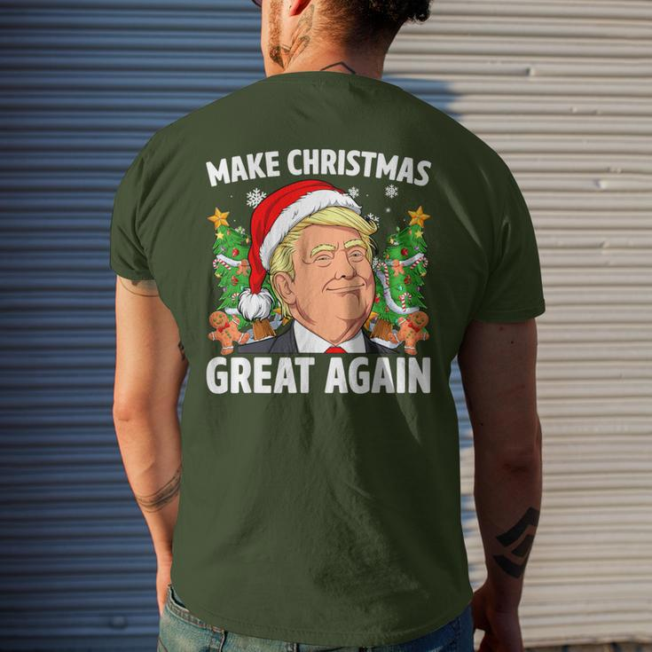 Trump Make Christmas Great Again Ugly Christmas Sweaters Men's T-shirt Back Print Gifts for Him