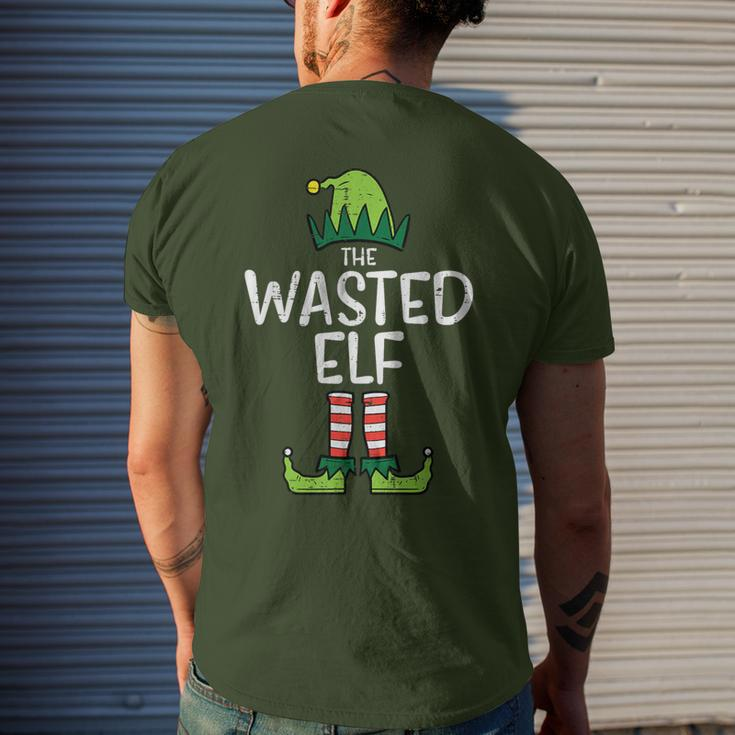 Wasted Elf Xmas Pjs Matching Christmas Pajamas For Family Men's T-shirt Back Print Gifts for Him