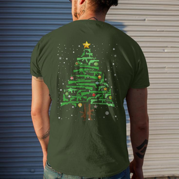 Xmas Patriotic 2Nd Amendment Gun Christmas Tree Men's T-shirt Back Print Gifts for Him