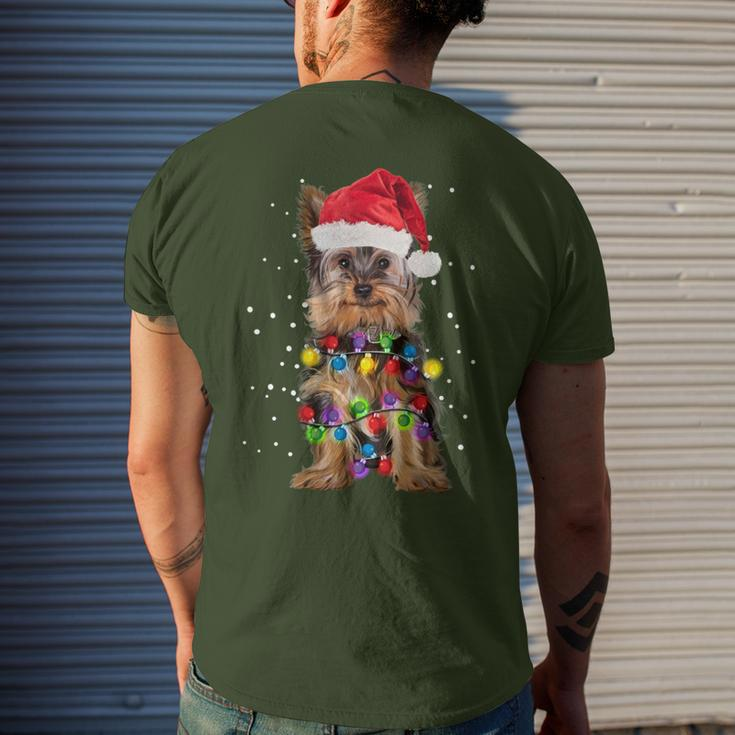 Yorkie Christmas Yorkie Dog Xmas Men's T-shirt Back Print Gifts for Him