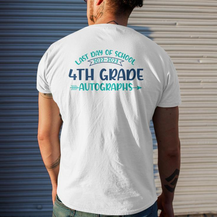 2023 Last Day Of School Autograph 4Th Grade Graduation Party Mens Back Print T-shirt Gifts for Him