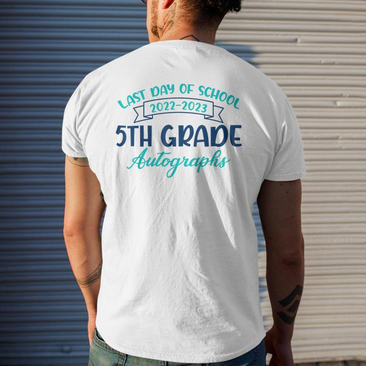 2023 Last Day Of School Autograph 5Th Grade Graduation Party Mens Back Print T-shirt Gifts for Him