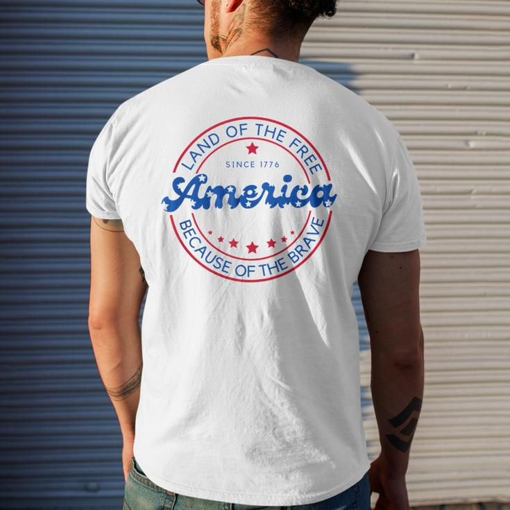 4Th Of July 2023 America Land Of The Free Patriotic American Mens Back Print T-shirt Gifts for Him