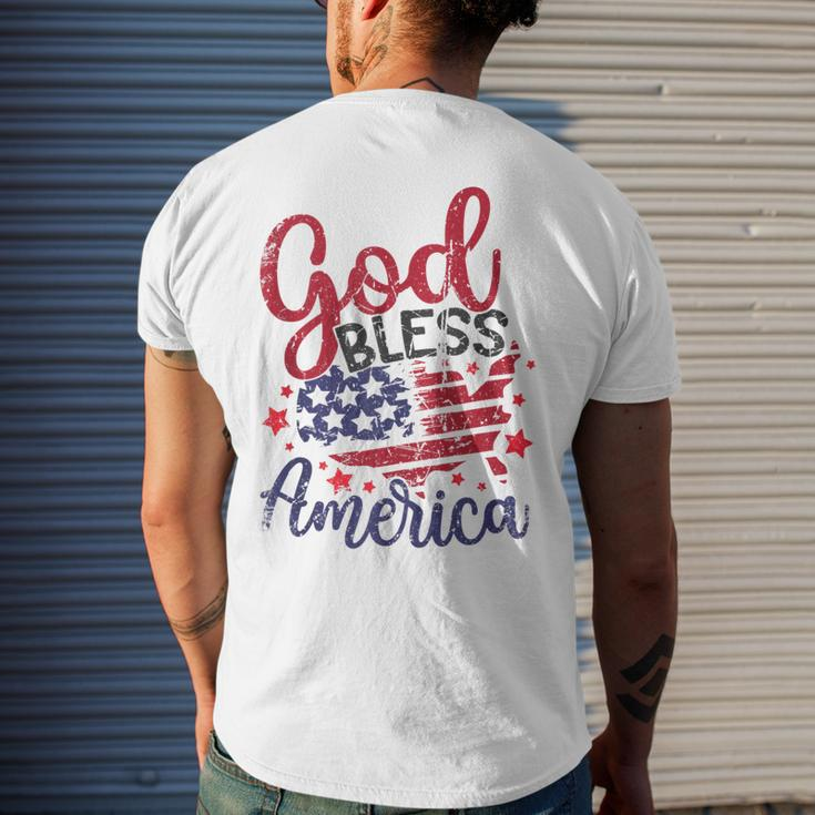 4Th Of July 2023 Patriotic God Bless America Independence Mens Back Print T-shirt Gifts for Him