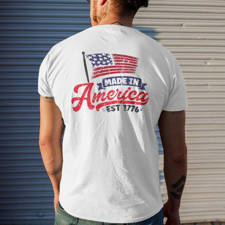 4Th Of July 2023 Patriotic Made-In-America Est 1776 Gifts Mens Back Print T-shirt Gifts for Him