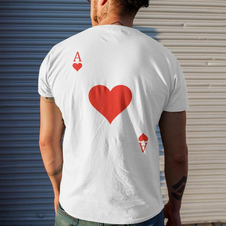 Ace Of Hearts Costume Deck Of Cards Playing Card Halloween Men's T-shirt Back Print Gifts for Him