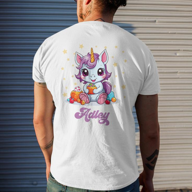 Adley Merch Unicorn Design Mens Back Print T-shirt Gifts for Him
