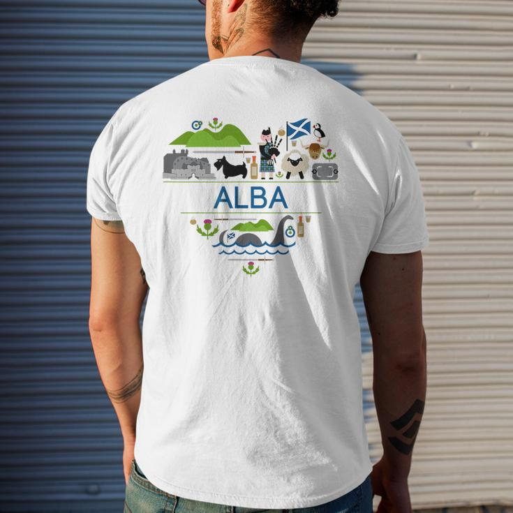 Alba Love | Illustrated Celtic Scot Scotland Pride Mens Back Print T-shirt Gifts for Him